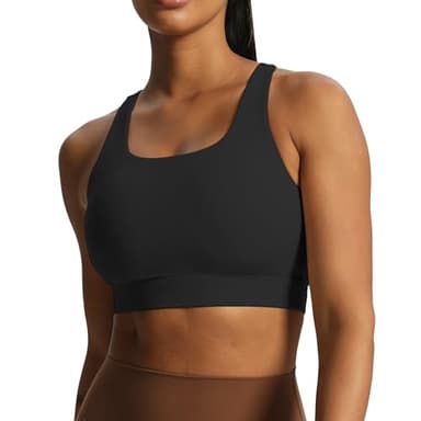 Aoxjox Women's Workout Sports Bras High Impact Fitness Backless Padded Training Gym Khloe Bra Yoga Crop Tank Top (Black, Large) - Image 4