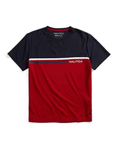 Nautica Mens Nautica Men's Navtech Colorblock Tee T Shirt, Nautica Red, Medium US - Image 1