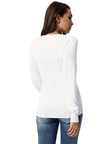 GRACE KARIN Women's Crewneck Button Down Cardigan Lightweight Long Sleeve Soft Knit Cardigan Sweaters Dressy L - Image 4