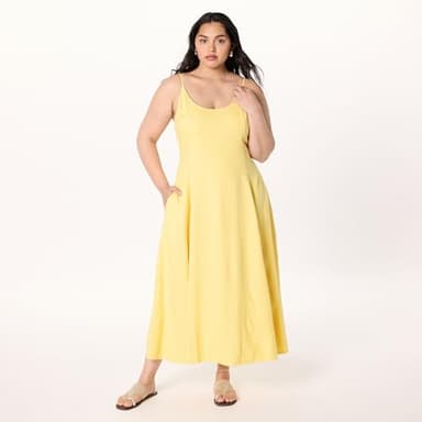 The Drop Women’s Luna Scoop Neck Linen Maxi Dress, Pale Banana, L - Image 5