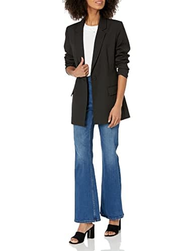 The Drop Women's Blake Long Blazer, Black, Medium - Image 3