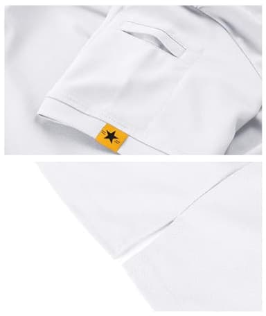 SCODI Mens Polo Shirts Performance Short Sleeve Tactical Shirts Athletic Golf Shirt for Men Daily Casual Collared T-Shirt White 5XL - Image 2