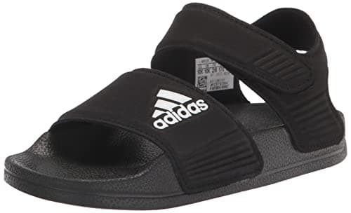 adidas Adilette Aqua Slides Water Shoe, Core Black/White/Core Black, 13 US Unisex Little Kid - Image 1