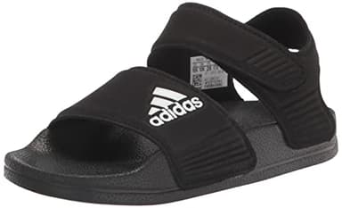 adidas Adilette Aqua Slides Water Shoe, Core Black/White/Core Black, 13 US Unisex Little Kid - Image 1