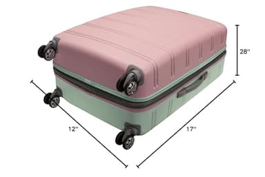 Rockland Melbourne Hardside Expandable Luggage with Spinner Wheels, Mint, Checked Large 28" - Image 6