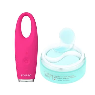 FOREO Eye Revive IRIS 2 Bundle - Lymphatic Drainage Eye Massager IRIS Hydrating Hydrogel Eye Mask, 60 pcs Dark Eye Circle Remover & Eye Bags Remover - Eye Puffiness Reducer - Fuchsia - Image 2