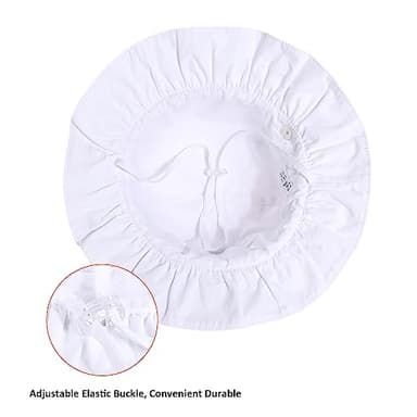 Baby Girl Wide Brim Bucket Hats with UPF 50+ Outdoor Adjustable Beach Hat with Sun Hat(0-6 Months,White Petal & Pink Petal) - Image 5