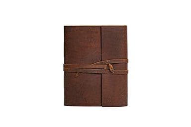 Leather Notebook - Rustic Handmade Vintage Leather Bound Journals for Men and Women - Leather Craft Unlined Paper 300 Pages, Leather Book Diary Pocket Notebook, Diary to Write in (7.5" x 10" Inch) - Image 4