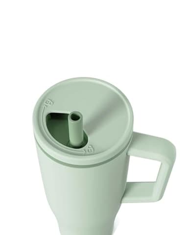 KISSKIND 40 oz Tumbler with Handle and Straw | Lumi Spin Hidden Straw 100% Leakproof Insulated Tumbler | Stainless Steel Water Bottle for Mom, Nurse, Teacher | Green - Image 7