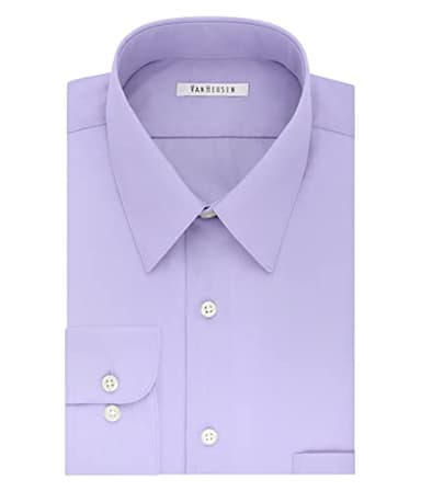 Van Heusen Men's Fit Dress Shirt Poplin Solid (Big and Tall), Lavender, 20" Neck 34"-35" Sleeve - Image 3