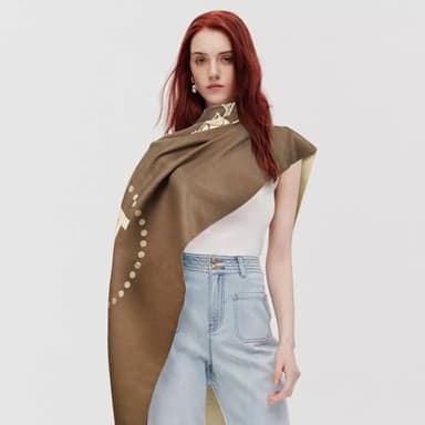 EXTREE Scarfs for Women Pashmina Silky Shawl Wrap for Evening Dressing Blanket Open Front Poncho Cape - Image 6