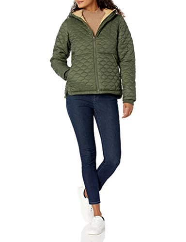 Amazon Essentials Women's Lightweight Quilted Full-Zip Water-Resistant Sherpa-Lined Hooded Puffer Jacket, Olive, XX-Large - Image 4