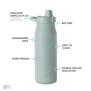 Simple Modern Filtered Water Bottle | Insulated Stainless-Steel Carbon Filter Travel Water Bottles | Reusable for Clean Drinking Water On The Go | 34oz, Sea Glass Sage - Image 3