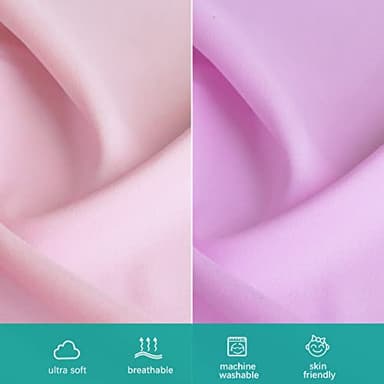 Biloban Crib Sheets Fitted, 2 Pack Crib Sheet Fits for Standard Crib Mattress, Neutral Toddler Bed Sheets for Baby Boys and Girl, Pink & Violet, 52”X 28” - Image 4