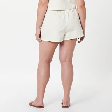 The Drop Women's Emilie Relaxed Pull-On Linen Shorts Ivory, S - Image 6
