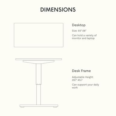 FLEXISPOT EN1 One-Piece Standing Desk 55 x 28 Inches Stand Up Desk Workstation Home Office Computer (White Frame + Gray Wood Top, 2 Packages) - Image 6