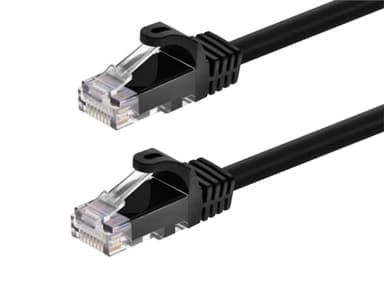 Monoprice Cat5e 50ft Black Patch Cable UTP 24AWG 350MHz Pure Bare Copper Snagless RJ45 Flexboot Series Ethernet Cable - Image 1