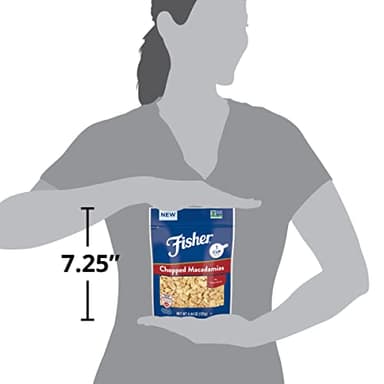 Fisher Chopped Macadamia Nuts, 4.44 oz Raw Shelled Unsalted Nuts for Cooking, Baking, or Snacking, Healthy Snacks for Adults, Resealable Bag, Naturally Gluten Free, Vegan, Keto, Plant Based Protein - Image 5