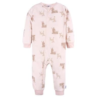 Gerber Baby Girls' Toddler Loose Fit Flame Resistant Fleece Footless Pajamas 3-Pack, Pink Deer, 18 Months - Image 2