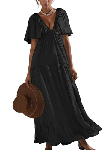 Kikibell Womens Dresses Summer FP Dress Dupes Modest Dresses for Women Long Dress with Sleeves Maxi Summer Dresses Black XS - Image 3