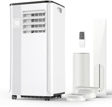 Portable Air Conditioners - 2025 Upgraded 10000 BTU Portable AC for Room up to 450 Sq. Ft, 3 in 1 AC Unit with 24H Timer, Smart Sleep Mode, Remote Control, Air Cooler for Bedroom Kitchen Small-Rooms - Image 3