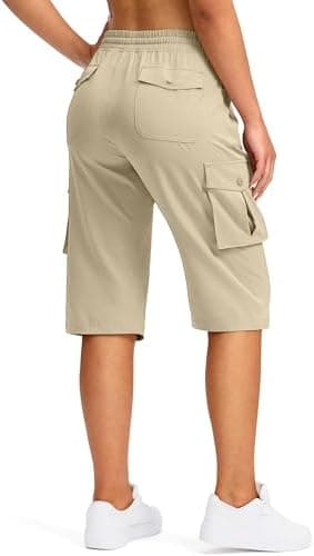 Viodia 15" Long Shorts for Women Hiking Cargo Bermuda Shorts Lightweight Knee Length Capris for Summer Travel Fishing - Image 2