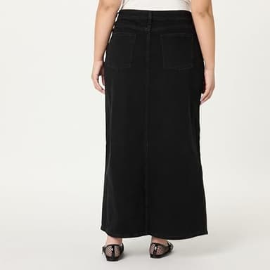 The Drop Women’s Rylie Maxi Denim Skirt with Front Slit, Black, XXL, Plus Size - Image 6