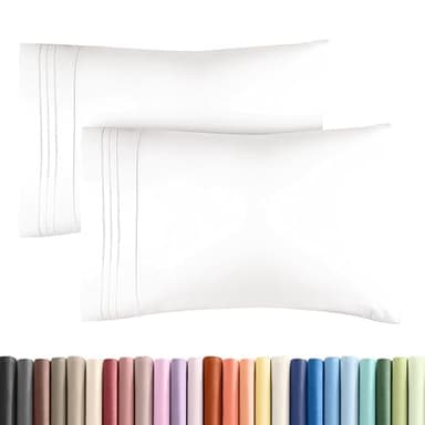 Queen Pillow Cases Set of 2 - Ultra Soft Hotel Quality Pillowcase Covers - Comfy Bedding for Women, Men, Kids and Teens - Machine Washable Pillow Protectors - 2 Pieces Set - Queen Size Antique White - Image 1