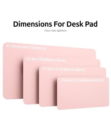 YSAGi Leather Desk Protector, Office Mat, Large Mouse Mat, Non-Slip PU Leather Blotter, Laptop Desk Pad, Waterproof Writing Pad for Office and Home (Light Pink, 31.5" x 15.8") - Image 8