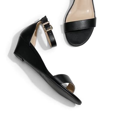 DREAM PAIRS Womens Open Toe Espadrilles Dressy Platform Sandals Slip on Elastic Ankle Strap Wedges Sandals,Size 11,Black/Pu,INGRID-W - Image 3