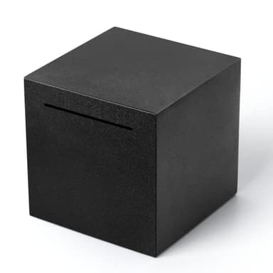 Piggy Bank for Adults Must Break to Open, Unbreakable Adults Piggy Bank Made of Stainless Steel, Metal Saving Bank (Black, 4.72-inch) - Image 1