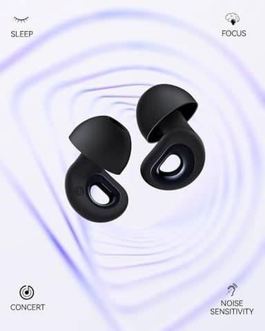 Ear Plugs for Sleeping, 50dB Noise Cancelling Ear Plug with 7 Pairs of Dual Single Layer Tips Reusable Ear Plugs for Noise Reduction, Soft Silicone Earplug for Concert, Snoring, Motorcycle Black - Image 5