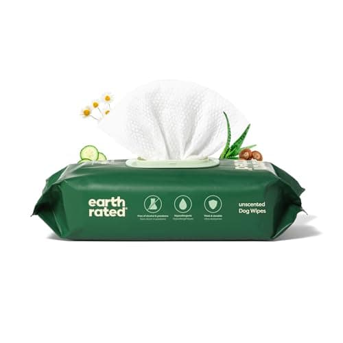Earth Rated Pet Wipes for Dogs and Cats, Hypoallergenic, Cleaning and Hydrating, for Grooming Paws, Body and Butt, Unscented, 100 Count - Image 1