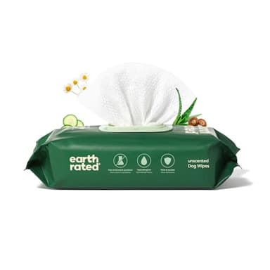 Earth Rated Pet Wipes for Dogs and Cats, Hypoallergenic, Cleaning and Hydrating, for Grooming Paws, Body and Butt, Unscented, 100 Count - Image 1