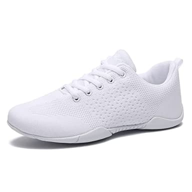 LANDHIKER White Cheer Shoes Girls Youth Cheerleading Shoes Fashion Sports Shoes Training Athletic Shoes Flats Dance Girls Size - Image 1