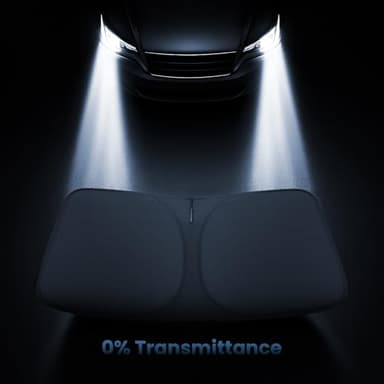 Windshield Sunshade for Dodge RAM 1500 2019-2023 2024 2025 - Innovative No-Light-Pass Technology, Mirror Cut-Out, Blocks 99% UV Rays, Fade-Resistant, Easy-Fold RAM 1500 Windshield Sun Shade - Image 4