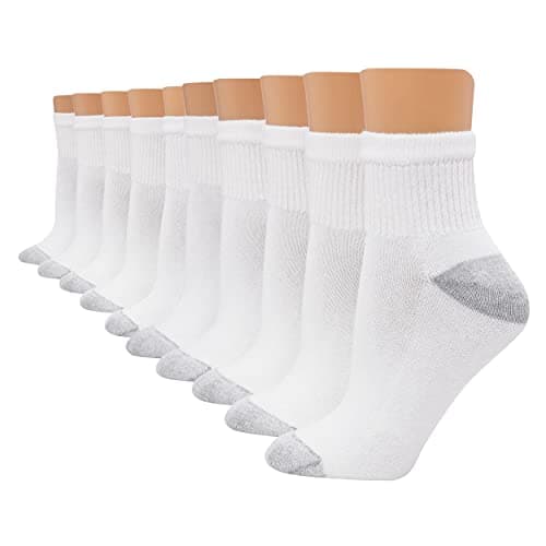 Hanes Womens Value, Ankle Soft Moisture-wicking Socks, Available In 10 And 14-packs Athletic-socks, White - 10 Pack, 8-12 US - Image 1