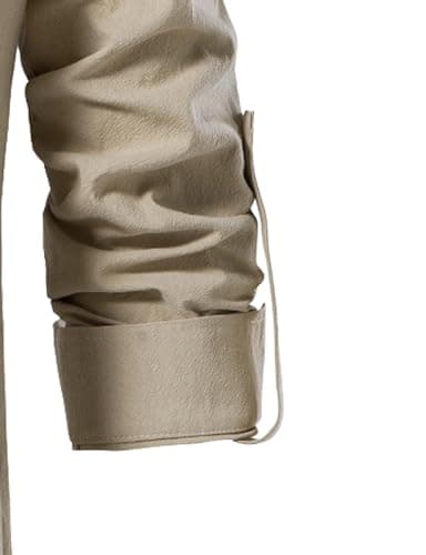 JEMITOP Men's Vintage Renaissance Costume Long Sleeve Lace Up Shirts for Pirate Viking Medieval Vampire Halloween Cosplay Clothing Khaki M - Image 6