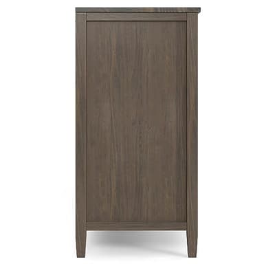 SIMPLIHOME Ela Solid Wood and Pine 54 inch x 18 inch Rectangle Transitional Sideboard with Wine Storage in Smoky Brown for The Dining Room and Kitchen - Image 6