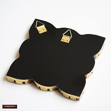 Small Gold Mirror Wall Decorative | Square Accent Mirrors for Wall Decor Bedroom Living Room | Diamond Bronze Leaf Wood Wall Mirror from Peru - Image 4