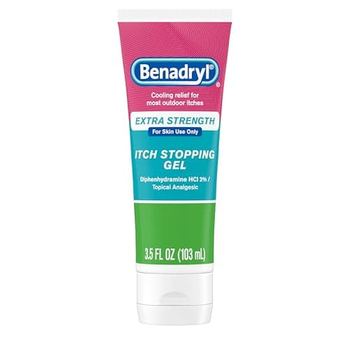 Benadryl Extra Strength Anti Itch Relief Gel, 2% Diphenhydramine HCl, Relief from Insect Bites, Sunburn & More, Great for Camping Essentials, 3.5 fl oz - Image 1