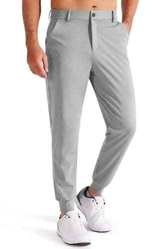Libin Men's Dress Pants Work Golf Pants Sweatpants Joggers Track Athletic Casual Travel Business, Oyster Grey M - Image 1