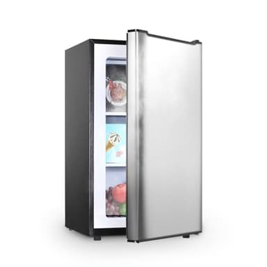 Upright Freezer 3.6 Cubic Feet, Mini Freezer with Removable Baskets, 3 Level Adjustable Temperature from -13°F to 23°F, Manual Defrosting, Reversible Stainless Steel Door, Suitable for Home, Silver - Image 1