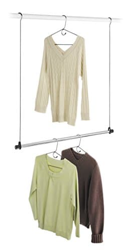 Whitmor Double Closet Rod - Heavy Duty Closet Organizer- Chrome - Image 1