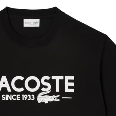 Lacoste Men's Printed Cotton T-Shirt, Black, Medium - Image 7