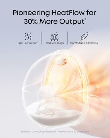 eufy Security Heated Breast Pump Hands-Free E20, Wearable with Innovative HeatFlow, 3 Heat Levels, Optimized Rhythm via App, Hospital-Grade Suction, Leakproof, Ultra-Slim and Quiet for in-Bra Use - Image 2