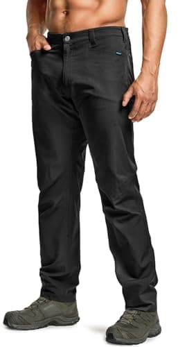 CQR Men's Quick Dry Tactical Pants, Water Resistant Outdoor Pants, Lightweight Stretch Cargo Work Hiking Pants, Rocky Z Black, 36W x 34L - Image 1
