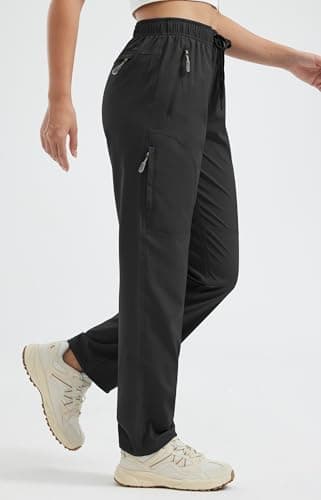 Libin Women's Hiking Pants 27" Lightweight Quick Dry Cargo Pants Casual Safari Work Travel Outdoor Clothes, Black XL - Image 2