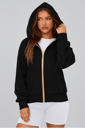PRETTYGARDEN Hoodies for Women Sweatshirt Zip Up Hoodie Fall Fashion 2025 Trendy Long Sleeve Jackets Winter Clothing Outfits (Black,Medium) - Image 6