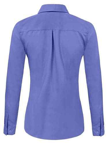 Ruisin Womens Button Down Shirts for Women Formal Work Button-Down Shirt Dress Blouses Tops Periwinkle Blue Size 4XL - Image 3